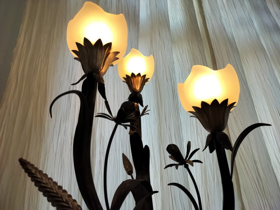 Image 1 of 1970er Italienische Stehlampe Cornstalks