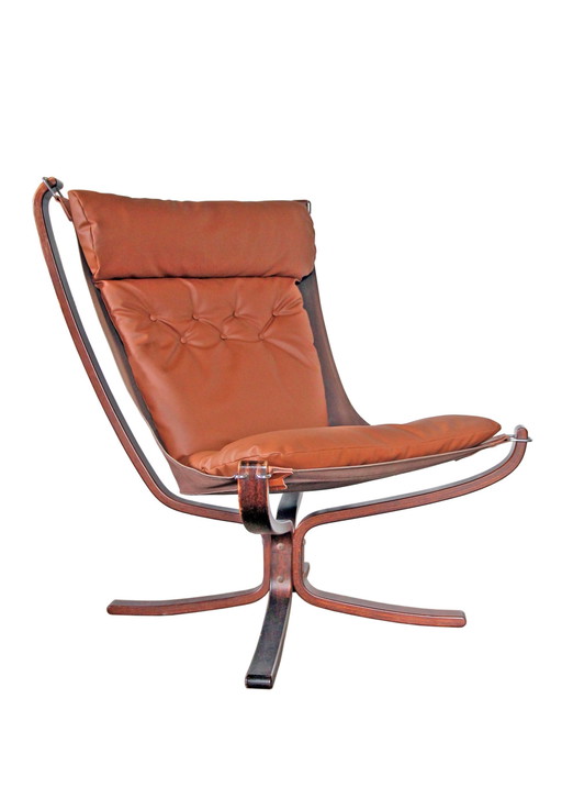 Falcon Sessel Und Sein Ottoman, Sigurd Ressell Für Vatne Mobler, 1970er Jahre