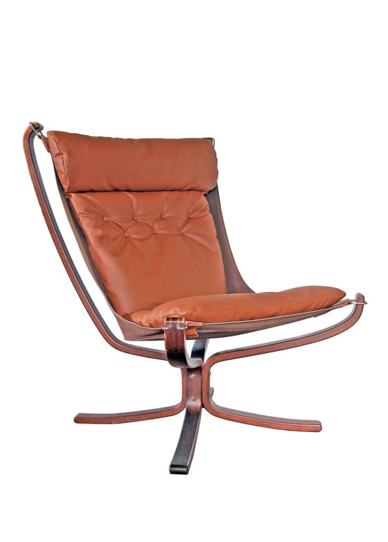 Image 1 of Falcon Sessel Und Sein Ottoman, Sigurd Ressell Für Vatne Mobler, 1970er Jahre