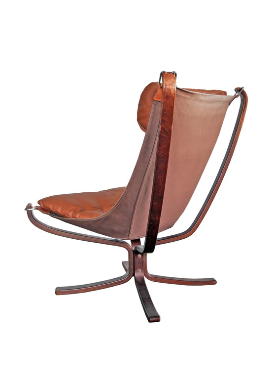 Image 1 of Falcon Sessel Und Sein Ottoman, Sigurd Ressell Für Vatne Mobler, 1970er Jahre