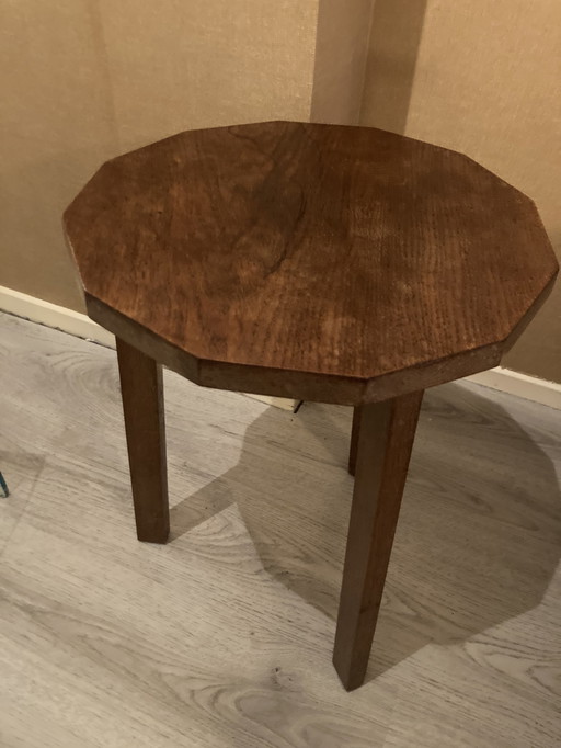 Vintage brutalist Beistelltisch aus Holz