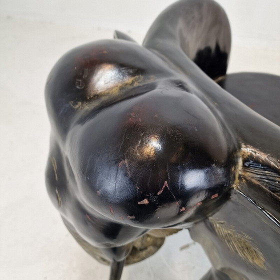 Image 1 of Asiatischer vintage Elefantenstuhl aus Holz, 1900er Jahre