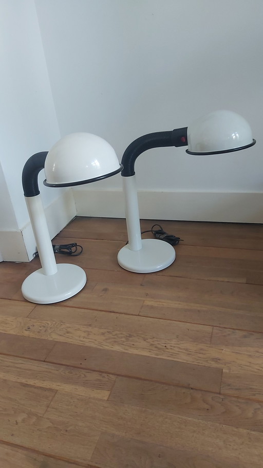 2x Vintage-Schreibtischlampen