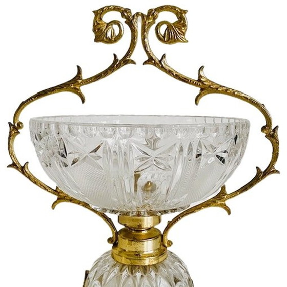 Image 1 of Vintage Rokoko Kristall Messing Hollywood Regency Bonbon Teller