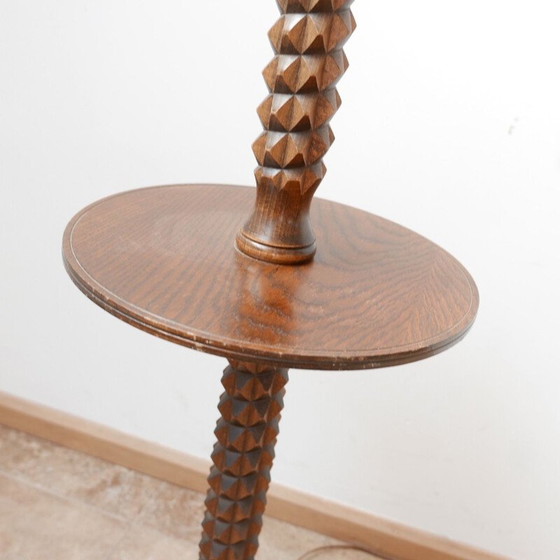 Image 1 of Vintage Art Deco Stehlampe aus Holz, Frankreich 1950