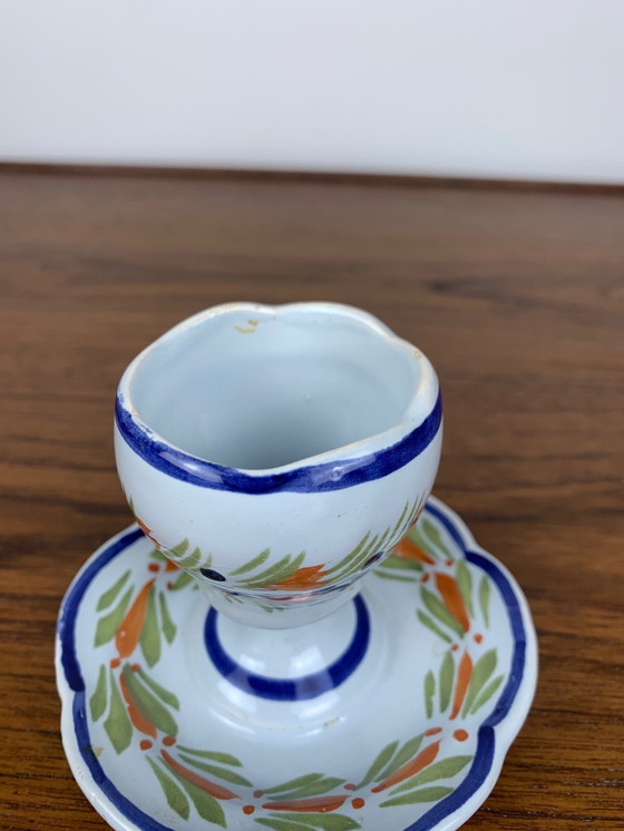 Image 1 of Henriot Eierbecher, Quimper Frankreich, handbemalt