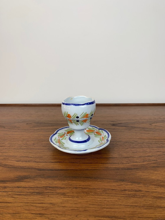 Image 1 of Henriot Eierbecher, Quimper Frankreich, handbemalt