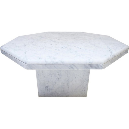 Achteckiger Couchtisch aus Carrara-Marmor, 1970