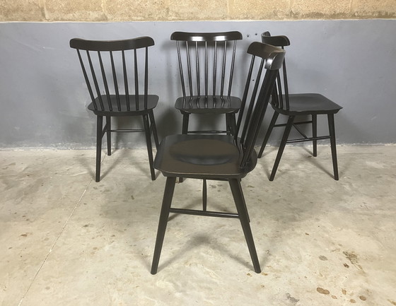 Image 1 of 4x Vintage Barstühle Ton Ironica