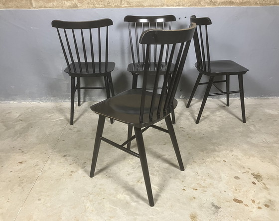 Image 1 of 4x Vintage Barstühle Ton Ironica