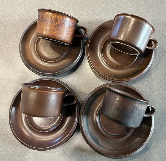 Image 1 of Arabia Ruska Teekanne mit 4 Tassen und Untertassen