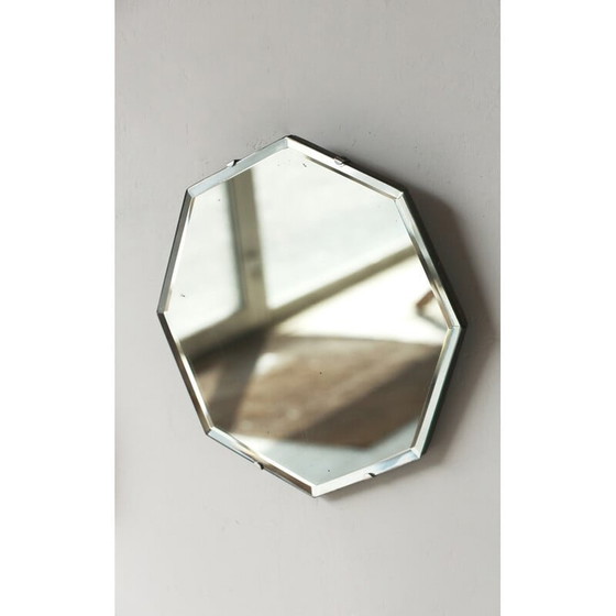 Image 1 of Sechseckiger, abgeschrägter Spiegel, Vintage, 1950