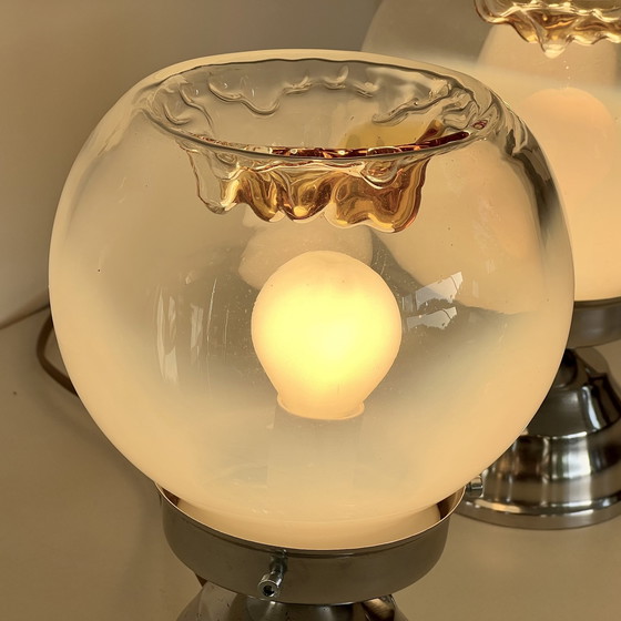 Image 1 of Paar Tischlampen Muranoglas