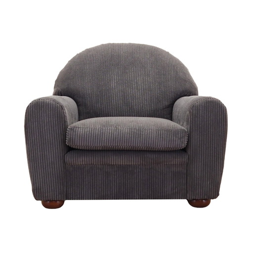 Grauer Velours-Sessel, Italienisches Design, 1980er Jahre, Produktion: Italien