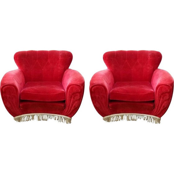 Image 1 of Paar Vintage-Sessel von Guglielmo Ulrich, 1940