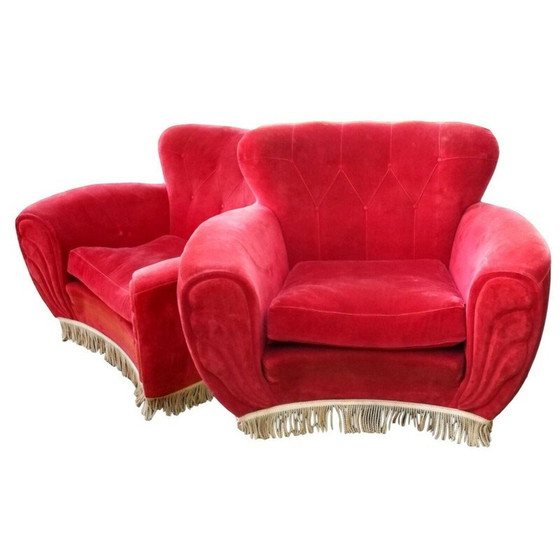 Image 1 of Paar Vintage-Sessel von Guglielmo Ulrich, 1940