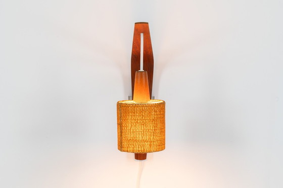 Image 1 of Wandleuchte aus Sperrholz und Sisal (Dänemark, 1960er Jahre).