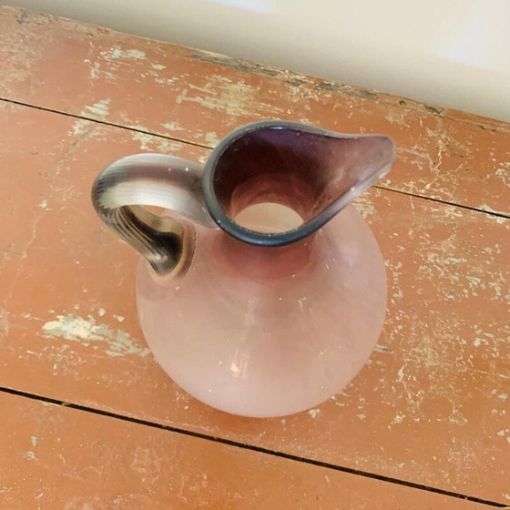 Image 1 of Satz von 4 Vintage-Fußpokalen und 1 Dekanter aus Glaspaste