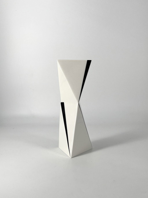 Österreichischen Werkstätten - Kubismus Memphis Kerzenhalter, Leuchter - Porzellan Feustel Manz Design