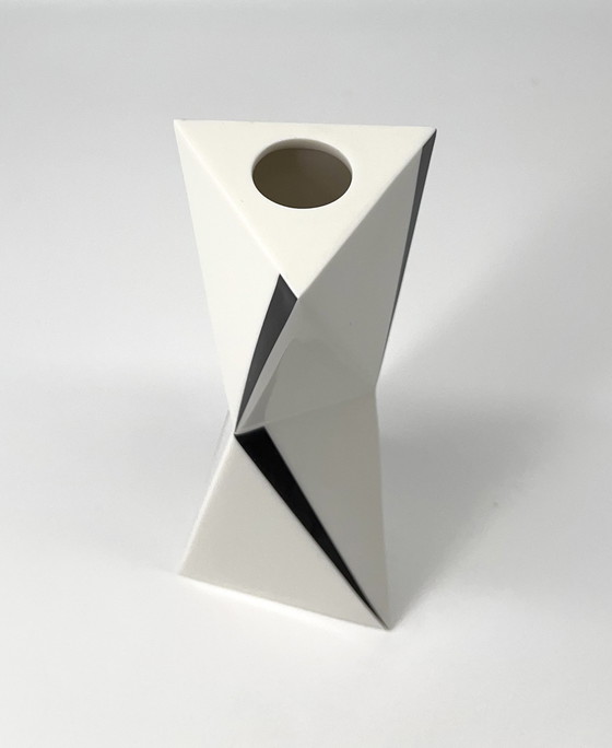 Image 1 of Österreichischen Werkstätten - Kubismus Memphis Kerzenhalter, Leuchter - Porzellan Feustel Manz Design