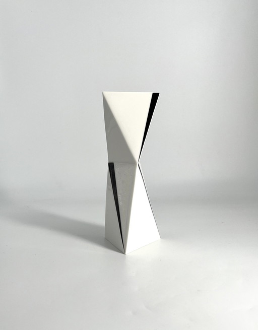 Österreichischen Werkstätten - Kubismus Memphis Kerzenhalter, Leuchter - Porzellan Feustel Manz Design