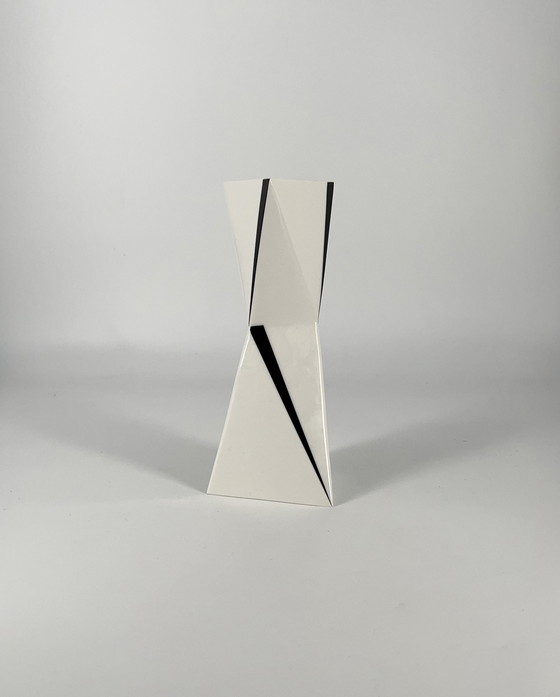 Image 1 of Österreichischen Werkstätten - Kubismus Memphis Kerzenhalter, Leuchter - Porzellan Feustel Manz Design