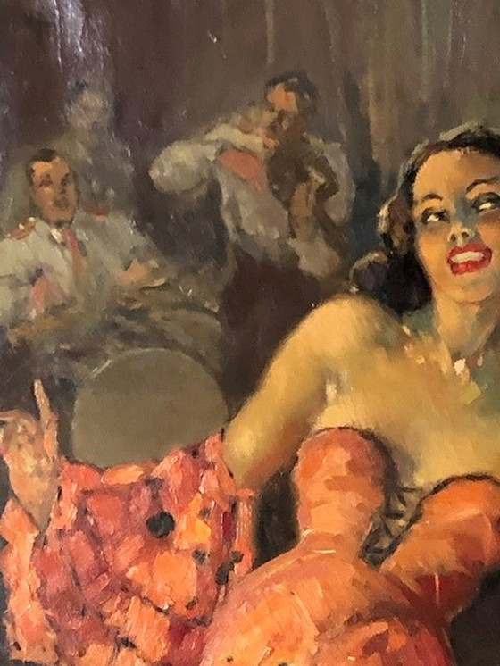 Image 1 of Yves DIEY spanischer Tänzer mit Combo 19. Jahrhundert 80x60 gerahmt