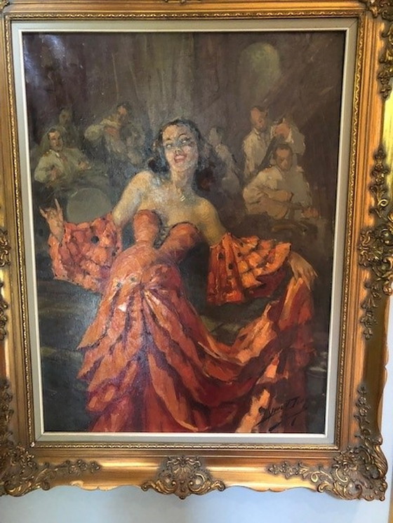 Image 1 of Yves DIEY spanischer Tänzer mit Combo 19. Jahrhundert 80x60 gerahmt