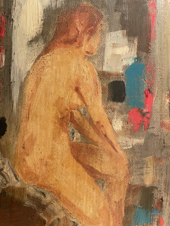 Image 1 of Ölgemälde auf Leinwand Weibliches Porträt im Atelier