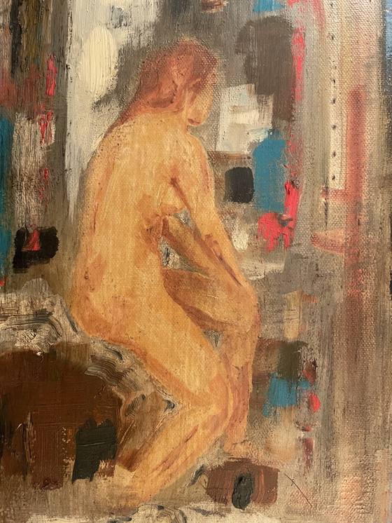 Image 1 of Ölgemälde auf Leinwand Weibliches Porträt im Atelier