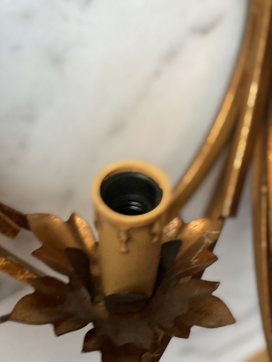 Image 1 of Hollywood Recency Hans Kogl Wandleuchten Gold Cornel