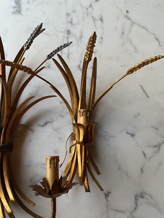 Image 1 of Hollywood Recency Hans Kogl Wandleuchten Gold Cornel