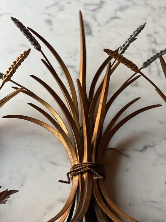 Image 1 of Hollywood Recency Hans Kogl Wandleuchten Gold Cornel