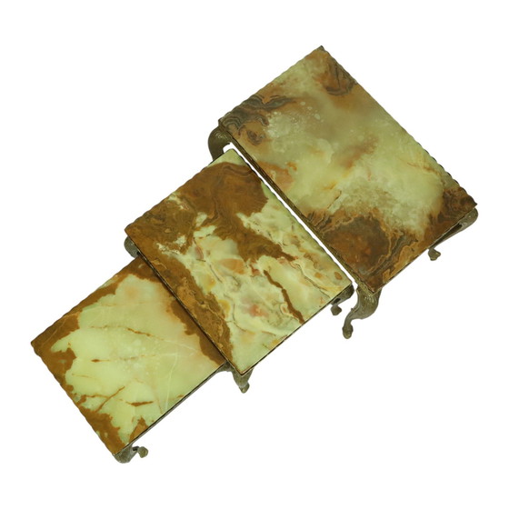 Image 1 of Nesting Tische Onyx Marmor Hollywood Regency