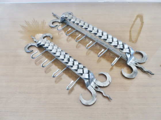 Image 1 of Geschirrtuchhalter, Brutalist, Schmiedearbeiten Aus Geflochtenem Stahl, 1970