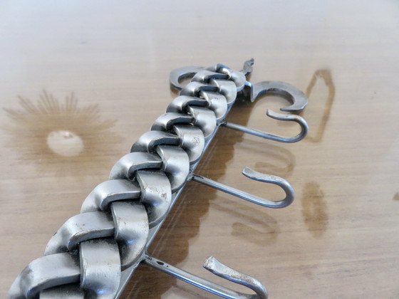 Image 1 of Geschirrtuchhalter, Brutalist, Schmiedearbeiten Aus Geflochtenem Stahl, 1970