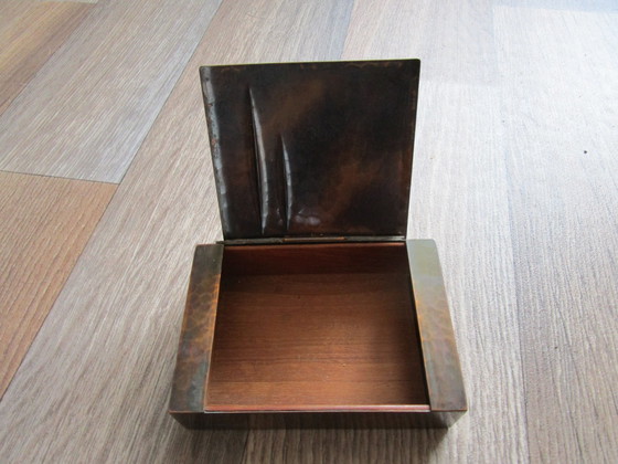 Image 1 of Schöne gehämmerte Kupfer Artdeco Zigarettenschachtel