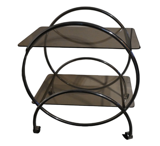 Vintage -Servierwagen aus Chrom