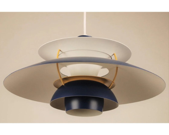 Image 1 of Vintage Ph5 Louis Poulsen von 1970 in Kobaltblau/Ockergelb