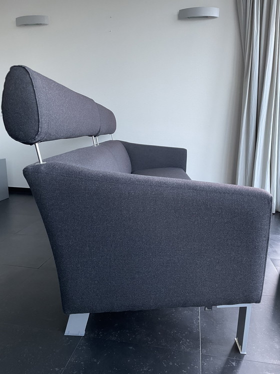 Image 1 of Leolux Patachou verstellbares 3-Sitzer-Sofa mit anthrazitfarbenem Wollstoff