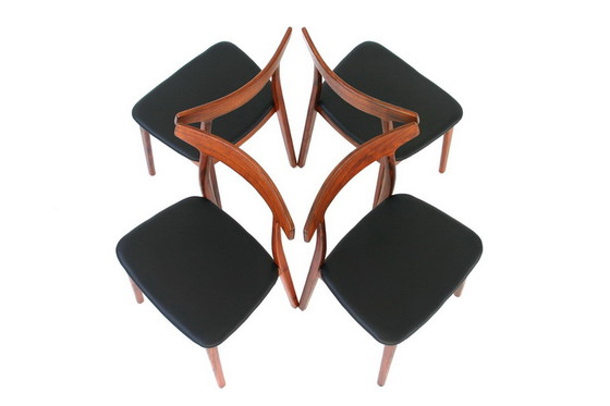 Image 1 of 4x Henning Kjaernulf for Bruno Hansen,  Danish Teak dining chair / Stuhl, like new, without signs of wear