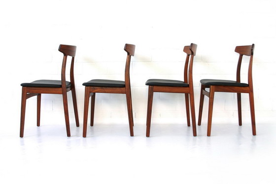 Image 1 of 4x Henning Kjaernulf for Bruno Hansen,  Danish Teak dining chair / Stuhl, like new, without signs of wear