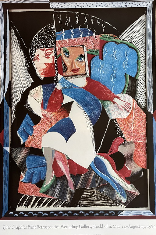 David Hockney - "Ein Bild von Celia", 1986. Vintage-Ausstellungsplakat, gedruckt in Stockholm, 1989,