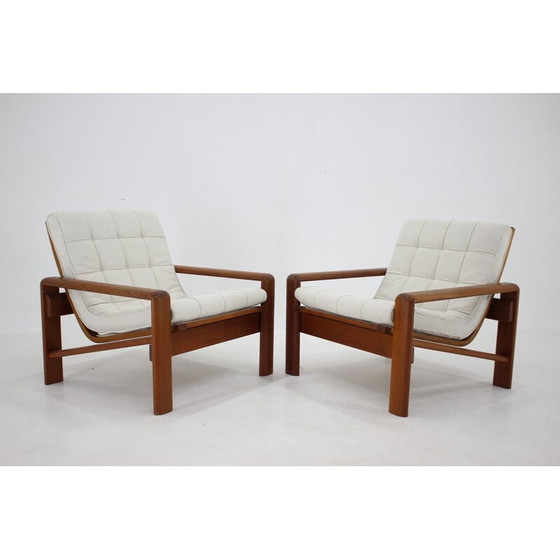 Image 1 of Paar Vintage-Sessel aus Teakholz von Emc Mobler, Dänemark 1970er Jahre