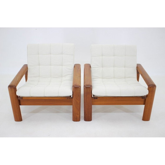 Image 1 of Paar Vintage-Sessel aus Teakholz von Emc Mobler, Dänemark 1970er Jahre
