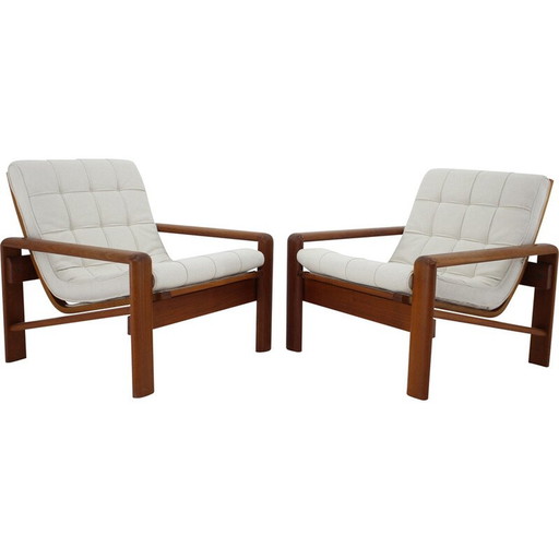 Paar Vintage-Sessel aus Teakholz von Emc Mobler, Dänemark 1970er Jahre