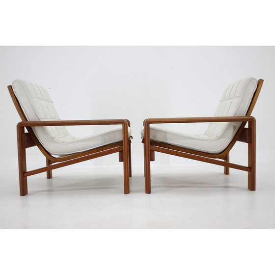Image 1 of Paar Vintage-Sessel aus Teakholz von Emc Mobler, Dänemark 1970er Jahre