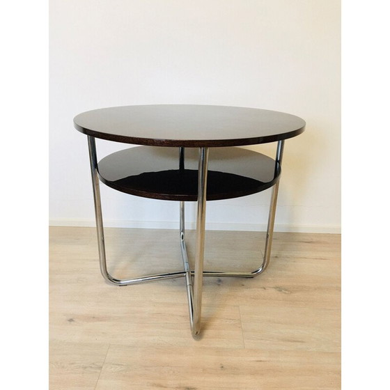 Image 1 of Vintage Bauhaus Couchtisch in Chrom, Tschechisch 1930
