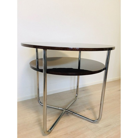 Image 1 of Vintage Bauhaus Couchtisch in Chrom, Tschechisch 1930