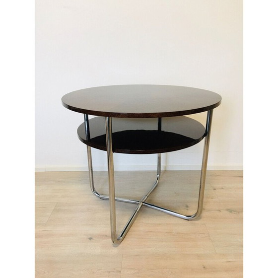 Image 1 of Vintage Bauhaus Couchtisch in Chrom, Tschechisch 1930